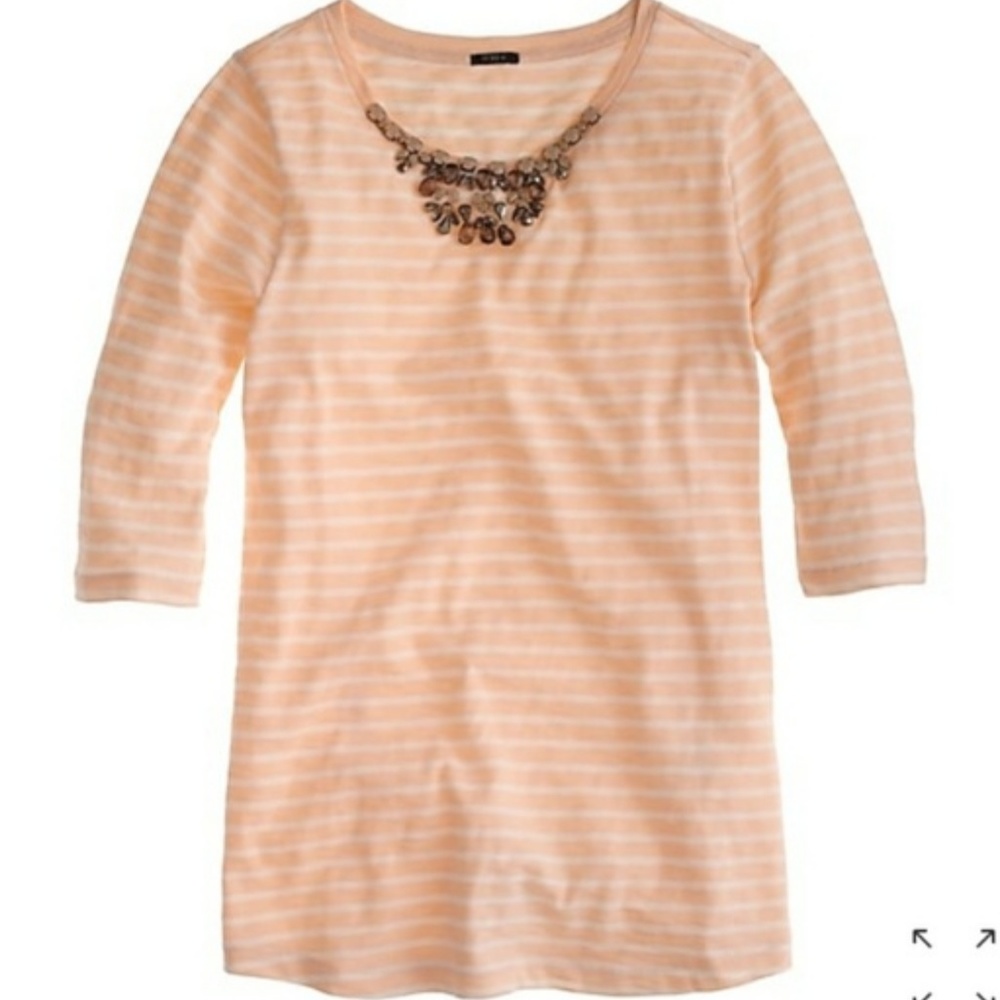 J. Crew striped & embellished elbow sleeve tee
